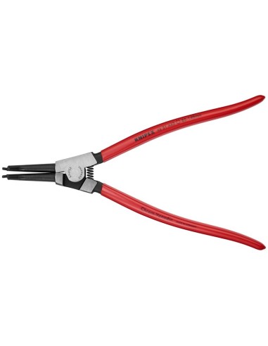 Alicate para arandelas para arandelas exteriores de ejes en ángulo de 45° recubiertos de plástico negro atramentado 310 mm KNIP