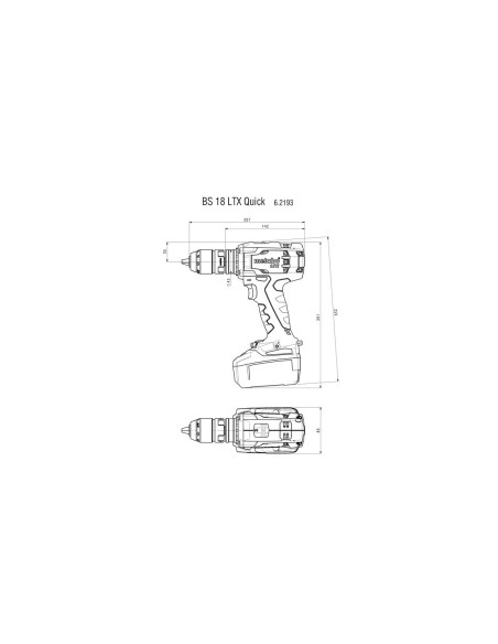 BS 18 LTX Quick Taladradora atornilladora de batería/18V 2x Ion de litio Cargador ASC 55 metaBOX 145 L