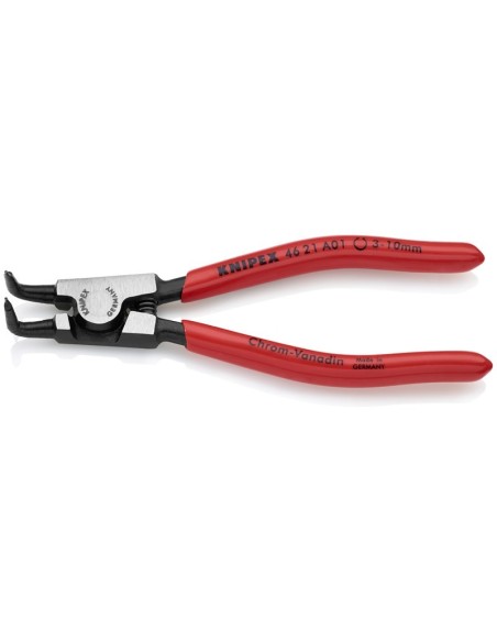 Alicate para arandelas para arandelas exteriores de ejes recubiertos de plástico negro atramentado 125 mm KNIPEX 46 21 A01