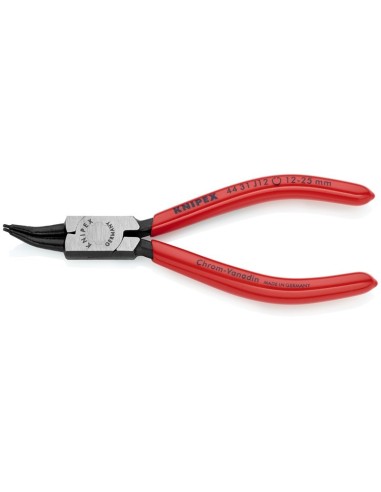 Alicate para arandelas para arandelas interiores en taladros en ángulo de 45° recubiertos de plástico negro atramentado 140 mm