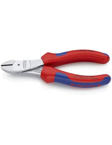 Alicates de corte diagonal de fuerza con fundas multicomponentes cromado 140 mm KNIPEX 74 05 140