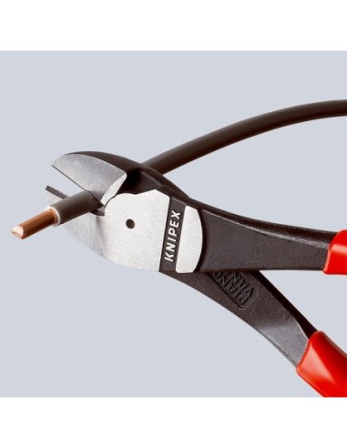 Alicates de corte diagonal de fuerza con fundas multicomponentes negro atramentado 200 mm KNIPEX 74 02 200