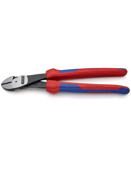 Alicates de corte diagonal de fuerza con fundas multicomponentes negro atramentado 250 mm KNIPEX 74 22 250