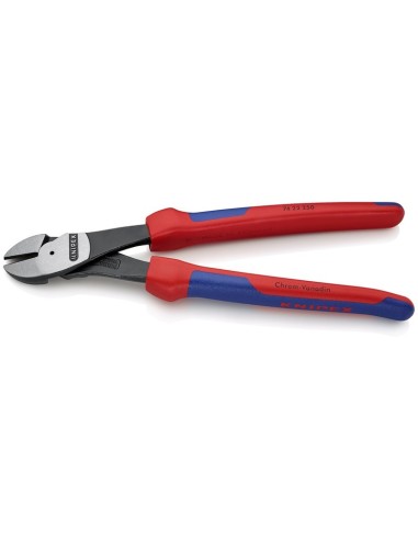 Alicates de corte diagonal de fuerza con fundas multicomponentes negro atramentado 250 mm KNIPEX 74 22 250