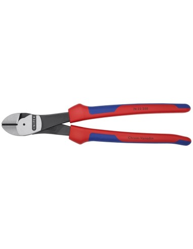 Alicates de corte diagonal de fuerza con fundas multicomponentes negro atramentado 250 mm KNIPEX 74 22 250