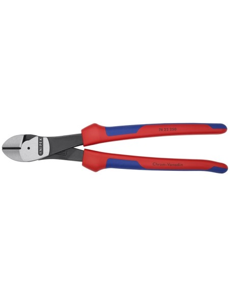 Alicates de corte diagonal de fuerza con fundas multicomponentes negro atramentado 250 mm KNIPEX 74 22 250