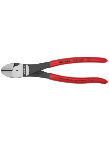 Alicates de corte diagonal de fuerza recubiertos de plástico negro atramentado 200 mm KNIPEX 74 01 200