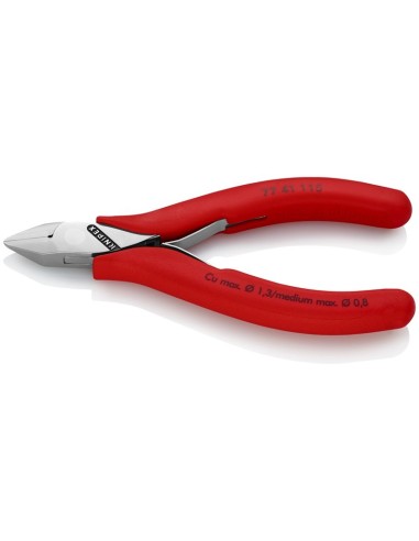 Alicates de corte diagonal para electrónica con fundas multicomponentes 115 mm KNIPEX 77 41 115