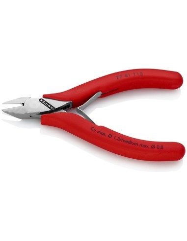 Alicates de corte diagonal para electrónica con fundas multicomponentes 115 mm KNIPEX 77 41 115
