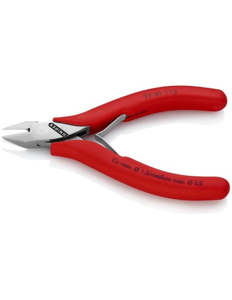 Alicates de corte diagonal para electrónica con fundas multicomponentes 115 mm KNIPEX 77 41 115