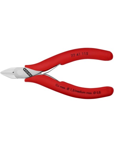 Alicates de corte diagonal para electrónica con fundas multicomponentes 115 mm KNIPEX 77 41 115