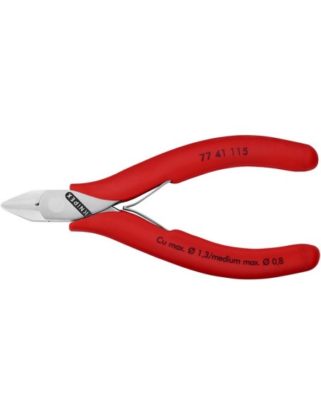 Alicates de corte diagonal para electrónica con fundas multicomponentes 115 mm KNIPEX 77 41 115