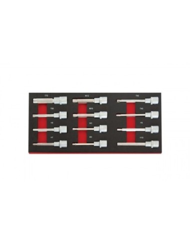 MÓDULO LLAVE DE VASO HEX. 1/2 CON PUNTA XZN 12pcs