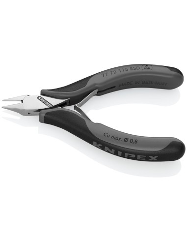 Alicates de corte diagonal para electrónica ESD con fundas multicomponentes 115 mm KNIPEX 77 72 115 ESD
