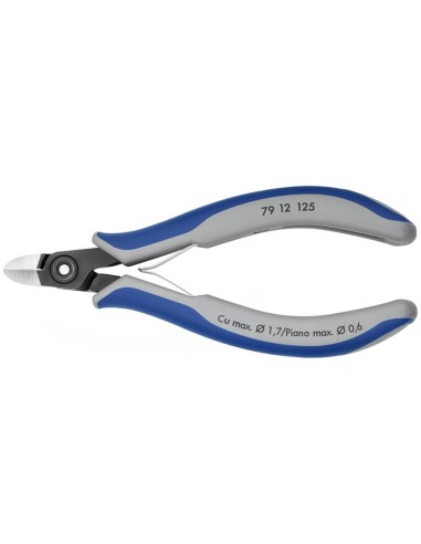 Alicates de precisión de corte diagonal para electrónica con fundas multicomponentes bruñido 125 mm KNIPEX 79 12 125