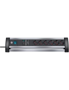 Base de tomas múltiples Alu-Office-Line para sobremesa con protección contra subidas de tensión