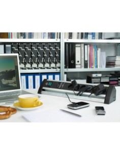Base de tomas múltiples Alu-Office-Line para sobremesa con protección contra subidas de tensión 2