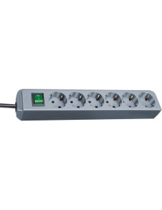 Base de tomas múltiples Eco-Line gris plata con interruptor