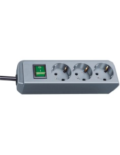 Base de tomas múltiples Eco-Line gris plata con interruptor 2