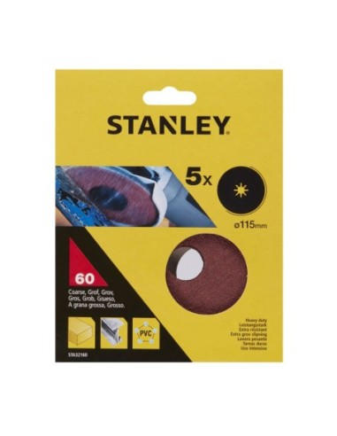 5 Discos de lija base fibra ø 115x22 mm