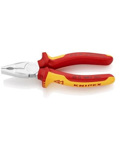 Alicate universal cromo vanadio aislados con fundas multicomponentes, según norma VDE cromado 160 mm KNIPEX 01 06 160