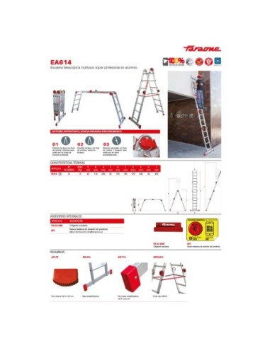 EA614 | Escalera articulada multiuso en aluminio