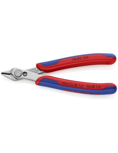 Electronic Super Knips con fundas multicomponentes 125 mm (cartulina autoservicio/blíster) KNIPEX 78 03 125 SB