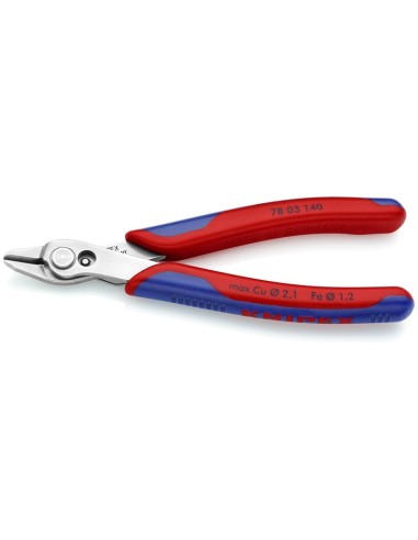 Electronic Super Knips XL con fundas multicomponentes 140 mm (cartulina autoservicio/blíster) KNIPEX 78 03 140 SB