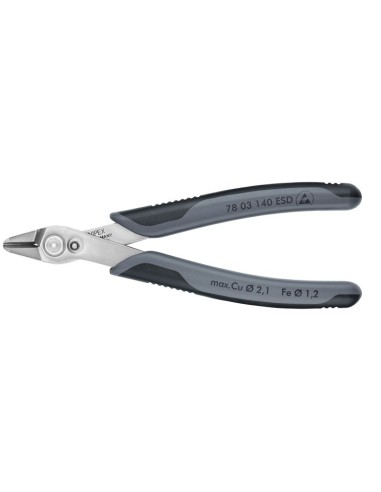 Electronic Super Knips XL ESD con fundas multicomponentes 140 mm (cartulina autoservicio/blíster) KNIPEX 78 03 140 ESDSB