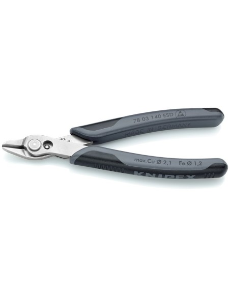 Electronic Super Knips XL ESD con fundas multicomponentes 140 mm (cartulina autoservicio/blíster) KNIPEX 78 03 140 ESDSB