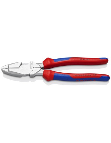 Alicate universal de fuerza Lineman modelo americano con fundas multicomponentes cromado 240 mm KNIPEX 09 05 240