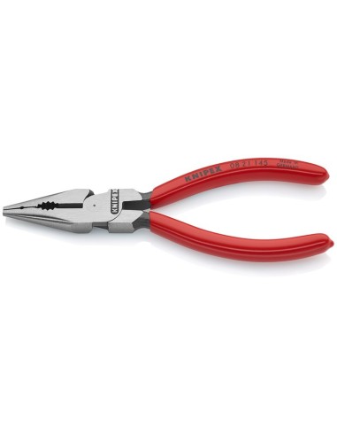 Alicate universal en punta recubiertos de plástico negro atramentado 145 mm (cartulina autoservicio/blíster) KNIPEX 08 21 145 S