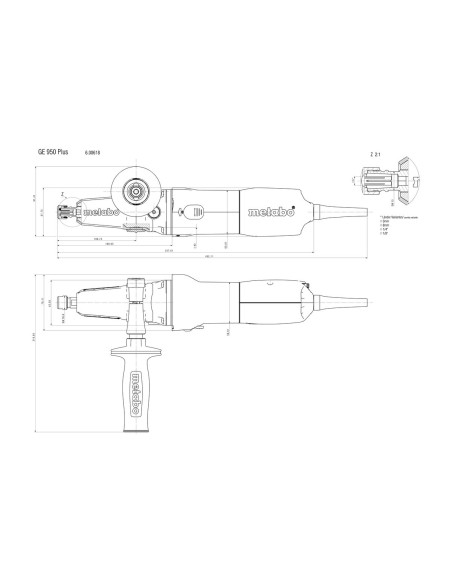 AMOLADORA RECTA 950W METABO 600618000 GE 950 G Plus