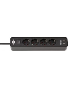 Base de tomas múltiples Ecolor con diseño compacto y puertos USB 2