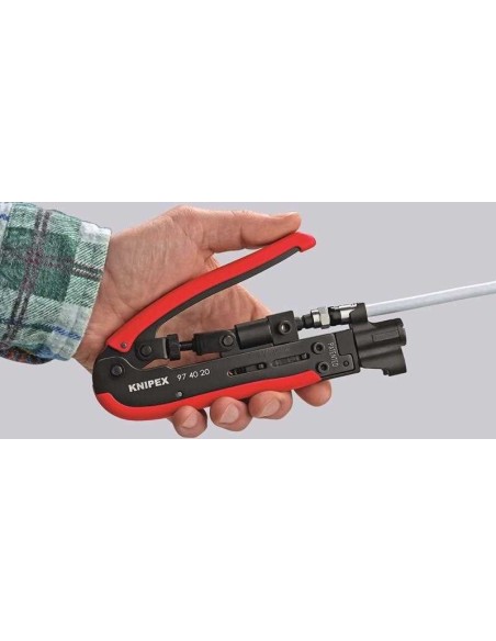 Herramienta de compresión 175 mm (cartulina autoservicio/blíster) KNIPEX 97 40 20 SB