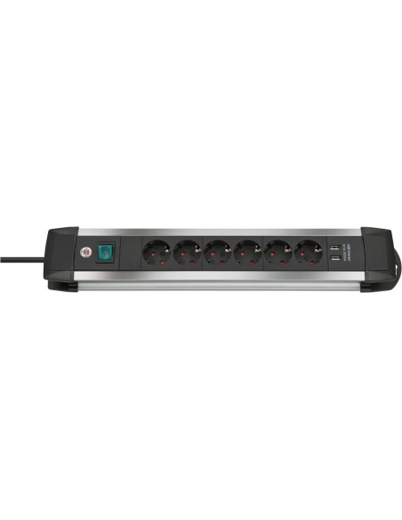Base de tomas múltiples Premium-Alu-Line con puertos USB