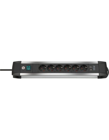 Base de tomas múltiples Premium-Alu-Line con puertos USB