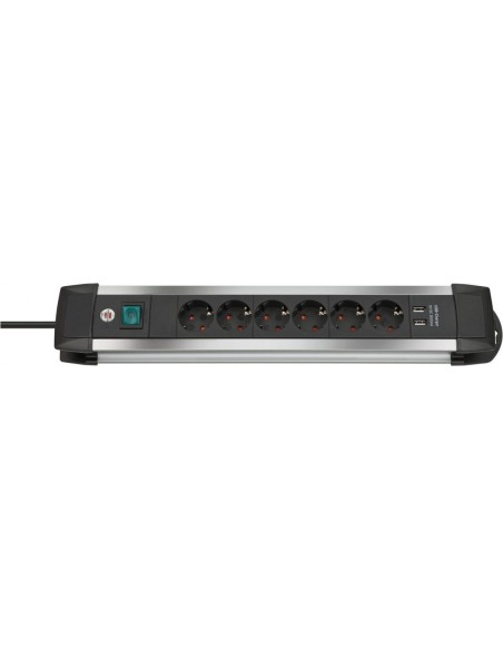 Base de tomas múltiples Premium-Alu-Line con puertos USB