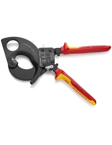Cortacables (tipo carraca) aislados con fundas multicomponentes, según norma VDE negro, lacado 280 mm (cartulina autoservicio/b
