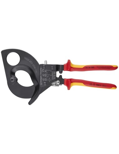 Cortacables (tipo carraca) aislados con fundas multicomponentes, según norma VDE negro, lacado 280 mm (cartulina autoservicio/b