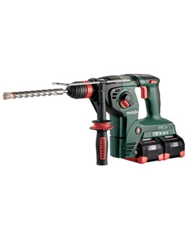 MARTILLO A BATERÍA 18V + 4 BATERÍAS + CARGADOR + MALETÍN + PORTABROCAS METABO 600796810 KHA 36-18 LTX 32