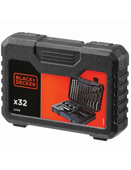 A7216-XJ - Juego de 32 piezas para Atornillar y taladrar con brocas Titanio