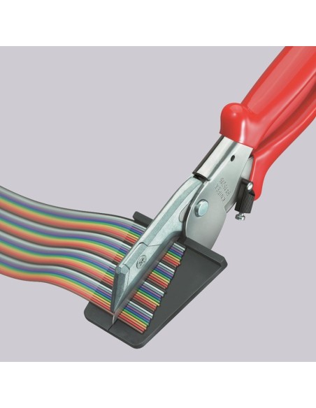Cortador para cable de cinta con fundas de plástico cromado 215 mm KNIPEX 94 15 215