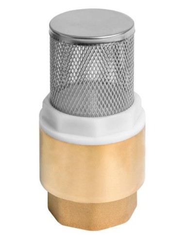 VÁLVULA DE PIE EN LATÓN CON FILTRO PARA TUBOS DE SUCCIÓN, 1 BSP (H)