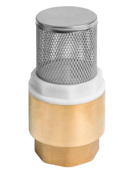 VÁLVULA DE PIE EN LATÓN CON FILTRO PARA TUBOS DE SUCCIÓN, 1 BSP (H)