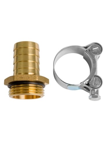 ADAPTADOR PARA MANGUERA Ø 25 MM CON ABRAZADERAS (1 U.), 1 BSP (M)