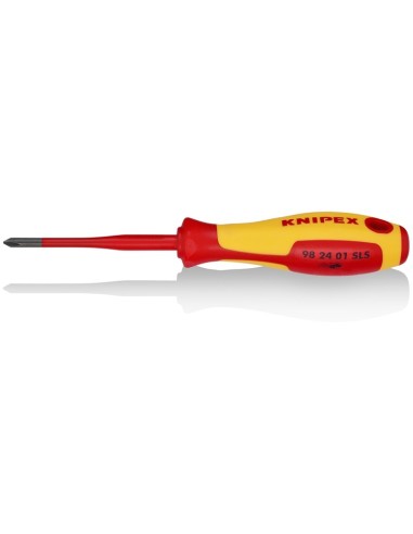 Destornillador (Slim) PlusMinus Phillips mango aislante en dos componentes, según norma VDE bruñido 187 mm KNIPEX 98 24 01 SLS