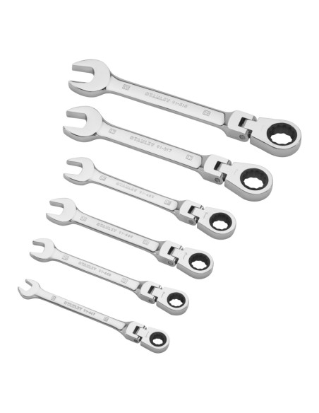 6 llaves de carraca articulada (8, 10, 12, 13, 17, 19mm)