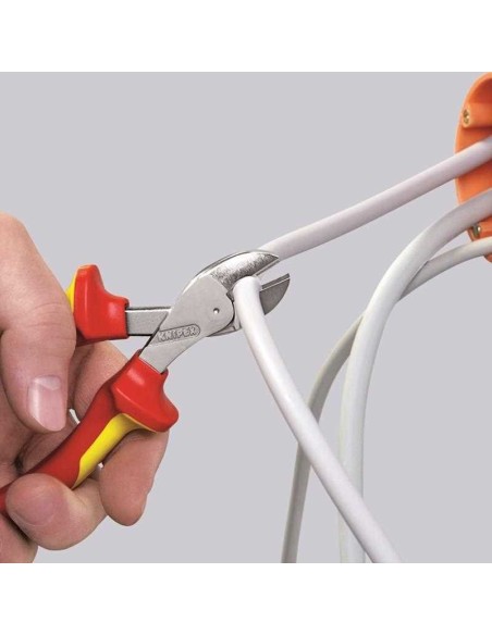 X-Cut Alicate de corte diagonal compacto con fundas multicomponentes, con anilla de fijación integrada para colocar un disposi