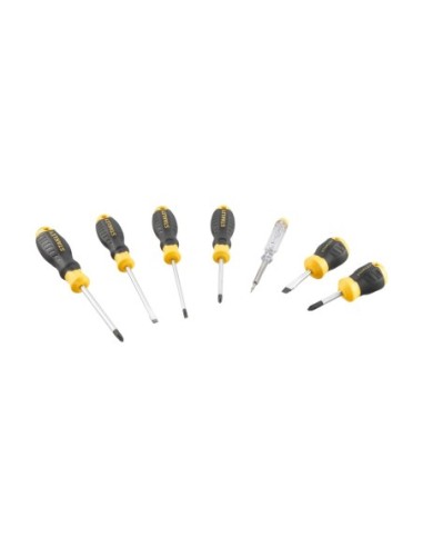 Juego de 7 destornilladores Cushion Grip: Plana, Phillips y Test de Voltaje